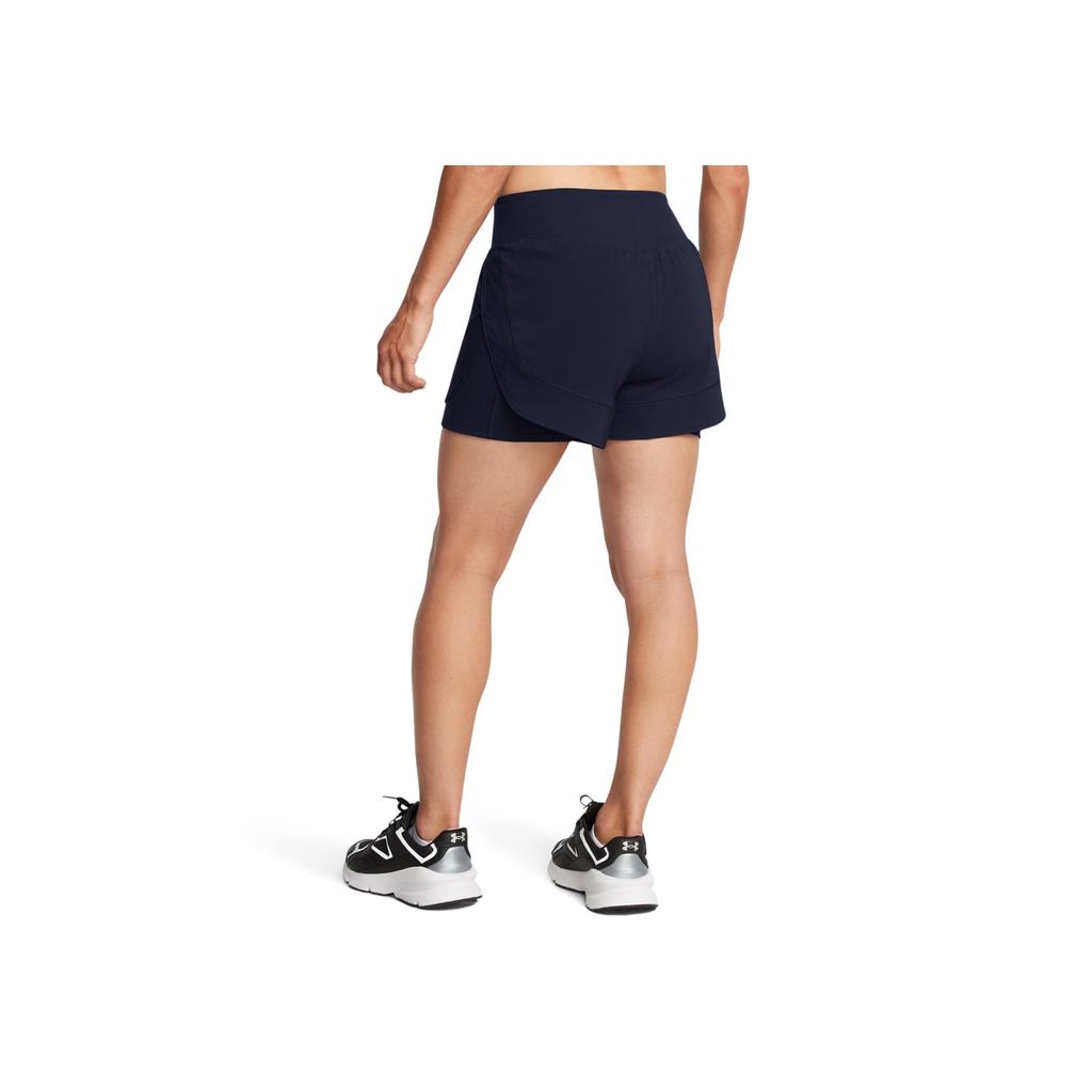 Under Armour Flex Woven Solid Color Two-In-One Loose Mid-Waist Three-Quarter Casual Shorts Women Shorts Dark-Blue 1376936-410