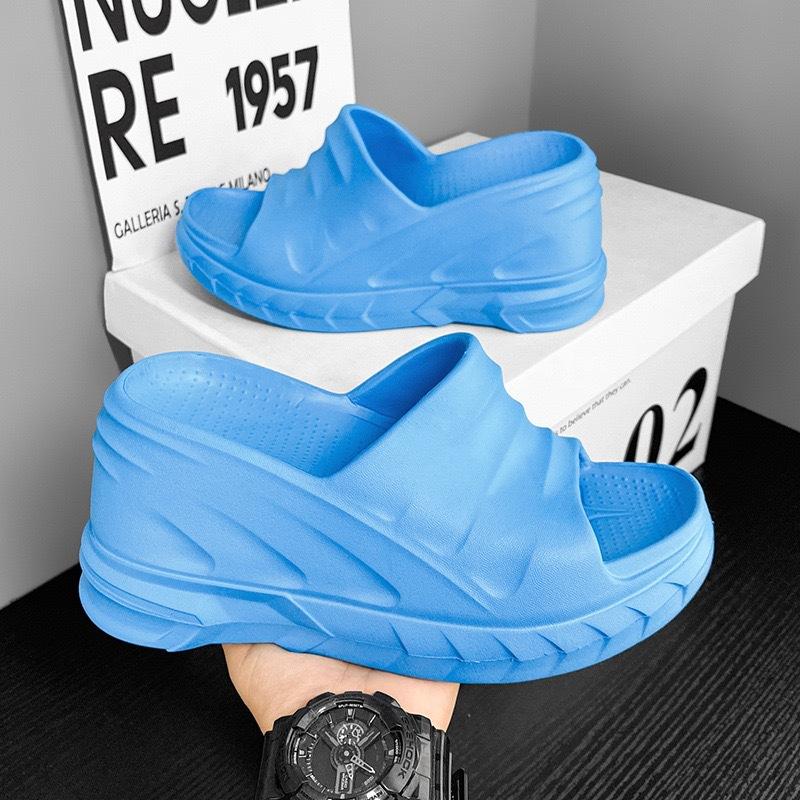 Plateau-Slipper Damen Ins Tide cm High Heels EVA Keilabsatz vielseitige Oberbekleidung Strand Ein-Zehen-Slipper