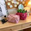 1pcs Cute Plush Large Capacity Travel Organizer Makeup Bags For Women Pink Red Color Heart Cosmetic Bags With Lanyard Girl