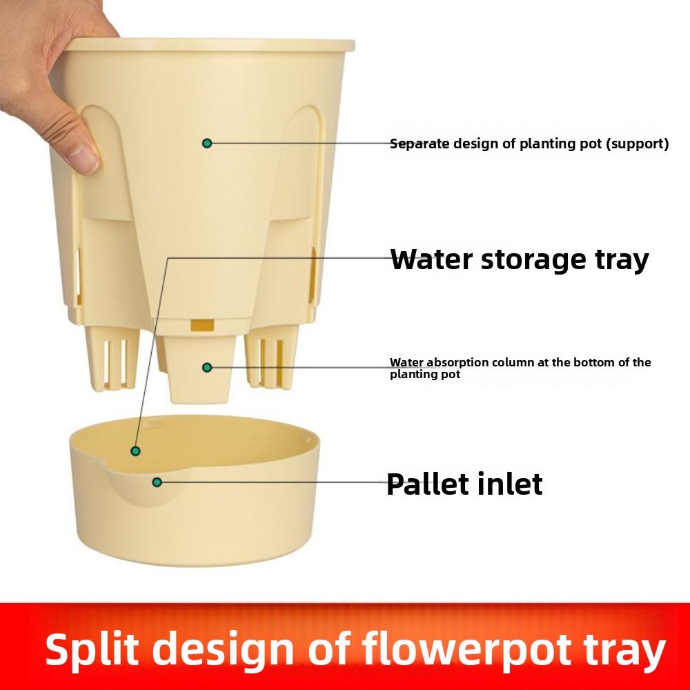 Plastic Self Absorbing Flowerpot Water Storage Tall Drain Holes Breathable Flowerpot Large Capacity Thickened
