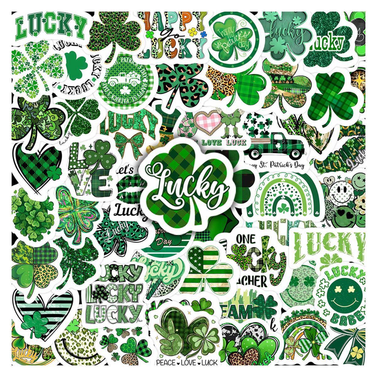 56 Saint Patrick s Day Four-Leaf Clover Creative Stickers for Journals and Notebooks No