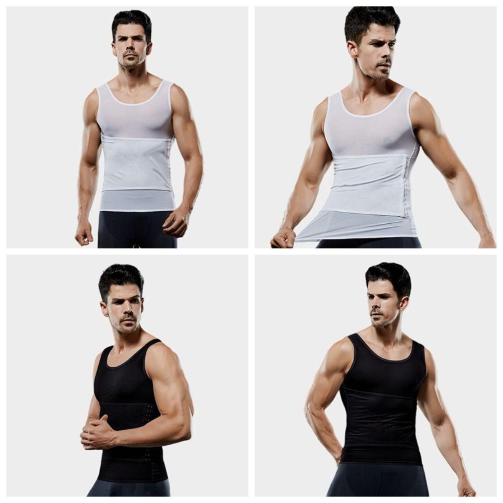 Belly Contracting Slimming Shapewear Elastic Waist Trainer Tank Top Body Shaper Vest Men Man