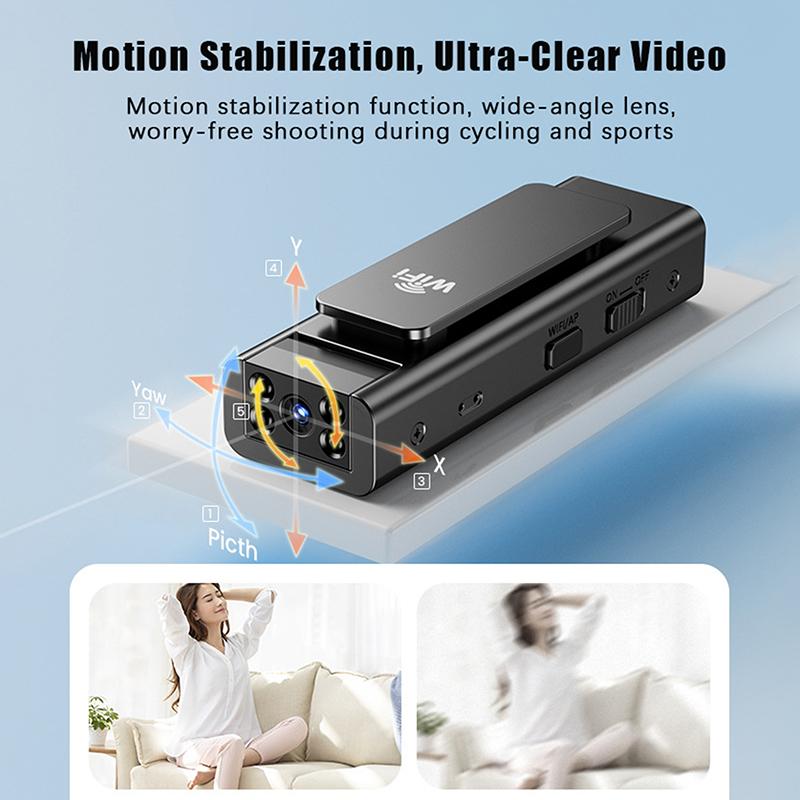 1 Sada 180° Otočná čočka Venkovní sportovní kamera HD Wifi kamera Digitální video Mini kapesní Záznamník pro orgány činné v trestním řízení