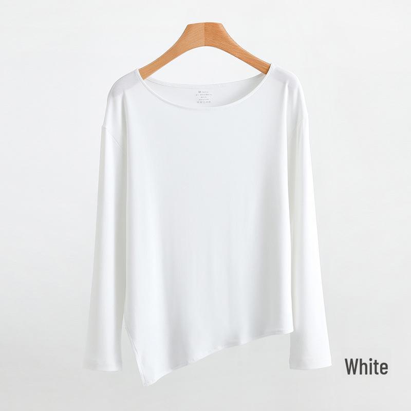 

Женские спортивные топы с длинным рукавом: Рубашки Lenzing Modal Yoga & Dance с боковыми разрезами и свободным кроем L (Weight: 120-150 jin) белый