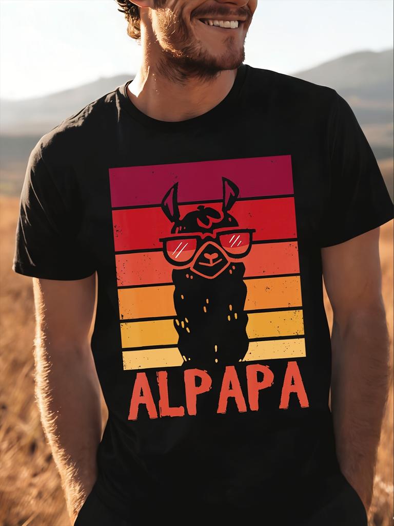 Alpapa Alpaca Lama Fan Lover Dad New Father For Unisex Unisex Unisex All Season Funny 180g Unisex All Unisex All TShirt