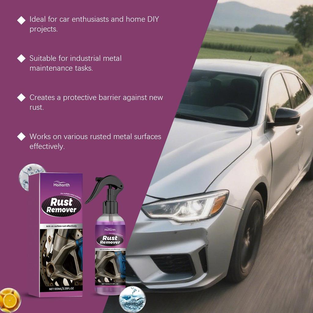 HOMONTH Multi-Purpose Rust Remover for Cars & Metal Furniture - Easy Daily Cleaning