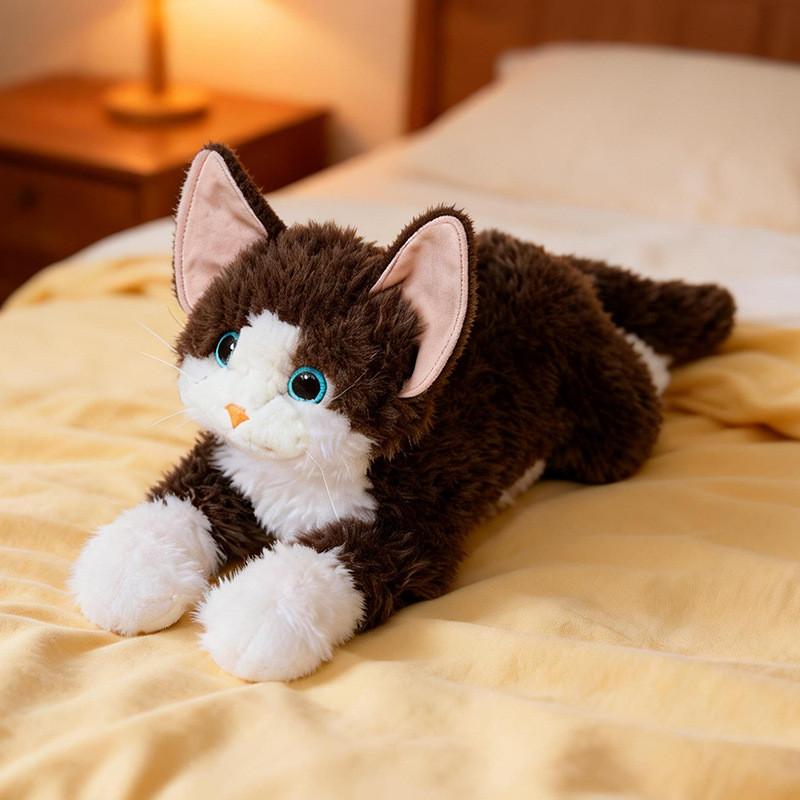 

Cute Cartoon Cat Plush Doll With Pp Cotton Filling For Kids And Teens темно-сірий