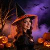 Holiday Costume Photo Prop Steeple Halloween Witch Hat, with Lace Edge, Lightweight Hat for Breathable Pointed Headwear, Cosplay Party Magician