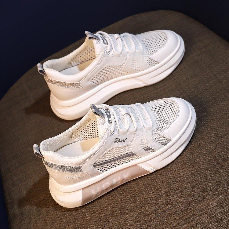 

Маленькие белые туфли женские 2025 новые весенние и летние универсальные плоские сетчатые дышащие туфли Tide Student Casual Board Shoes женские 41 серый