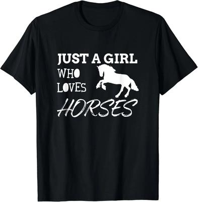 Solo Una Ragazza Che Ama i Cavalli Equitazione Fattoria Regalo T-Shirt Unisex