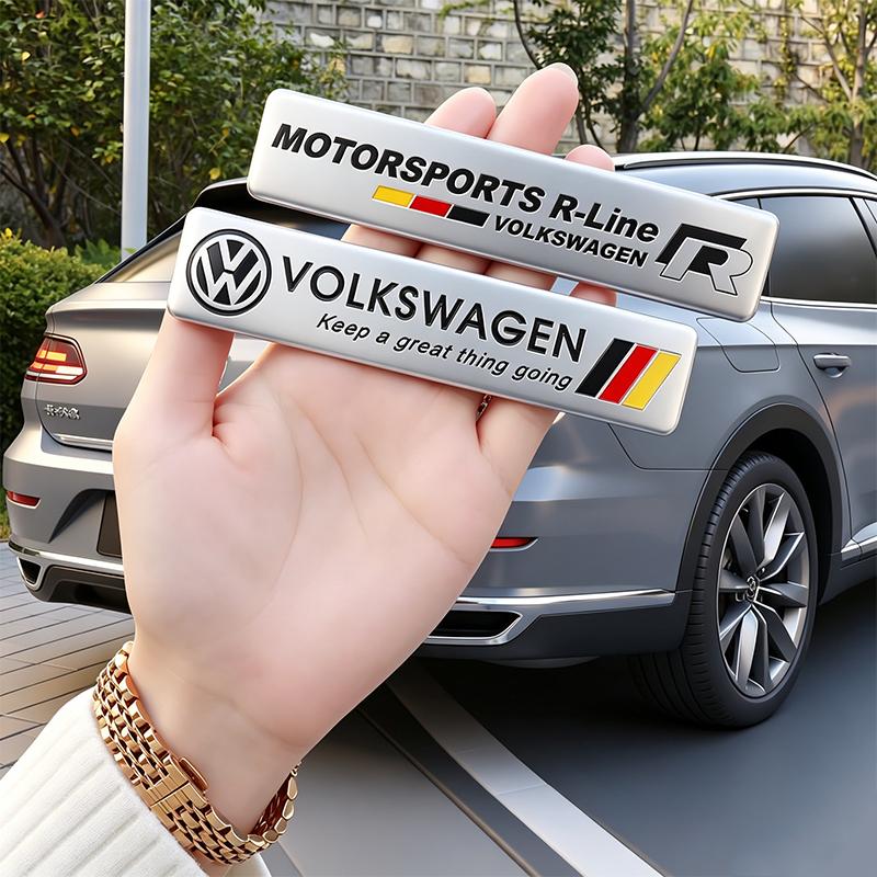 T28Volkswagen Series Aluminum Badge Car Body Stickers Decals Accessories For VW GTI Polo Golf Passat Tiguan T-ROC Arteon Jetta MK6