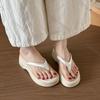 Comemore Summer Clip Toe Platform Wedges Women Slippers Thick Heel Flip Flops Solid Casual Sandals Slipper for Women