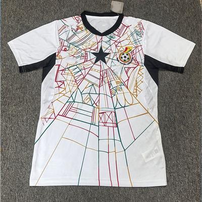 Ghana Home Kit Short Sleeve Football Jersey Mens Bamboo Fiber Soccer Uniform Fall Winter