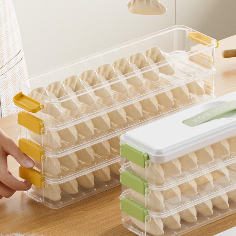 Kitchen Household Food Level Dumpling Box Refrigerator Frozen Fresh Dumpling Storage Box Side Door Dumpling Wonton Organization