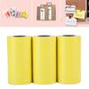 3PCs Sticker Thermal Paper Waterproof Anti‑Friction Anti‑Oil 56MM for Peripage Printer(Yellow )