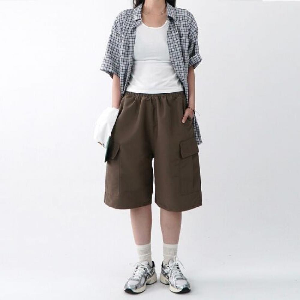 Onl Women Nylon Bermuda Pants 7 8 Pin Tuck Shorts