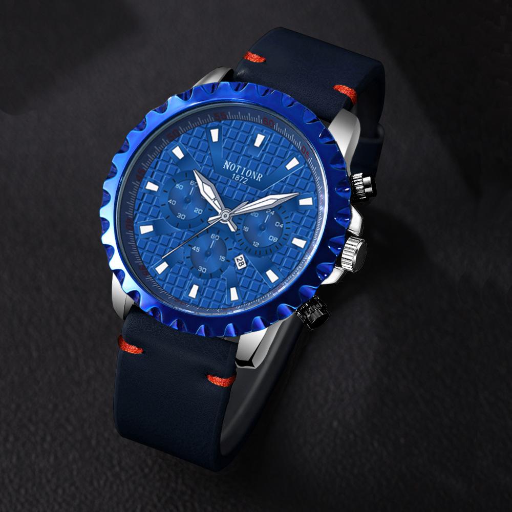 Orologio da Uomo alla Moda con Calendario Tendenza Orologio da Uomo d'Affari Orologio da Uomo Cubo d'Acqua Orologio da Uomo al Quarzo Orologio da Uomo Semplice Orologio in Pelle