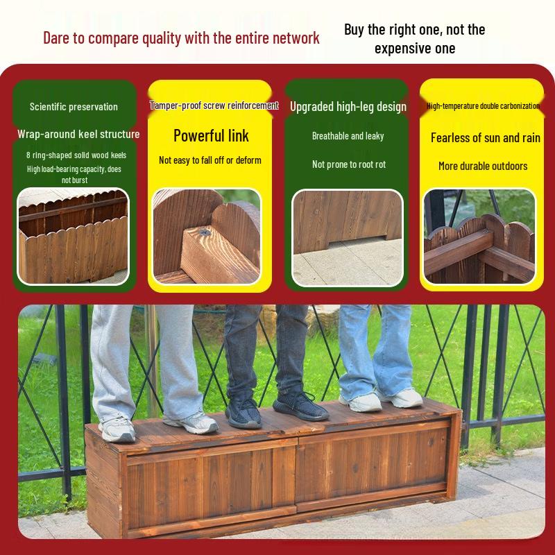 Pine Wood Anti-Corrosion Planter Box