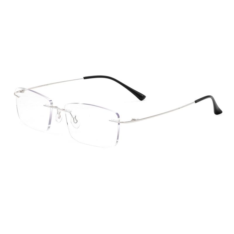 

Ultralight Memory Titanium Rimless Reading Glasses Men Women Presbyopic Eyeglasses High-definition Eyewear +0.0 To +4.0 +0.00 серебряный