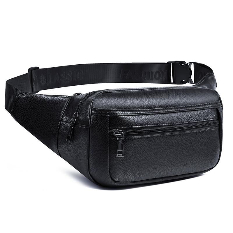 Men's Leather Waist Bag - Retro Fanny Pack, Sling Chest Bum Bag, Crossbody Hip Belt, Casual Fashion, Durable & Stylish