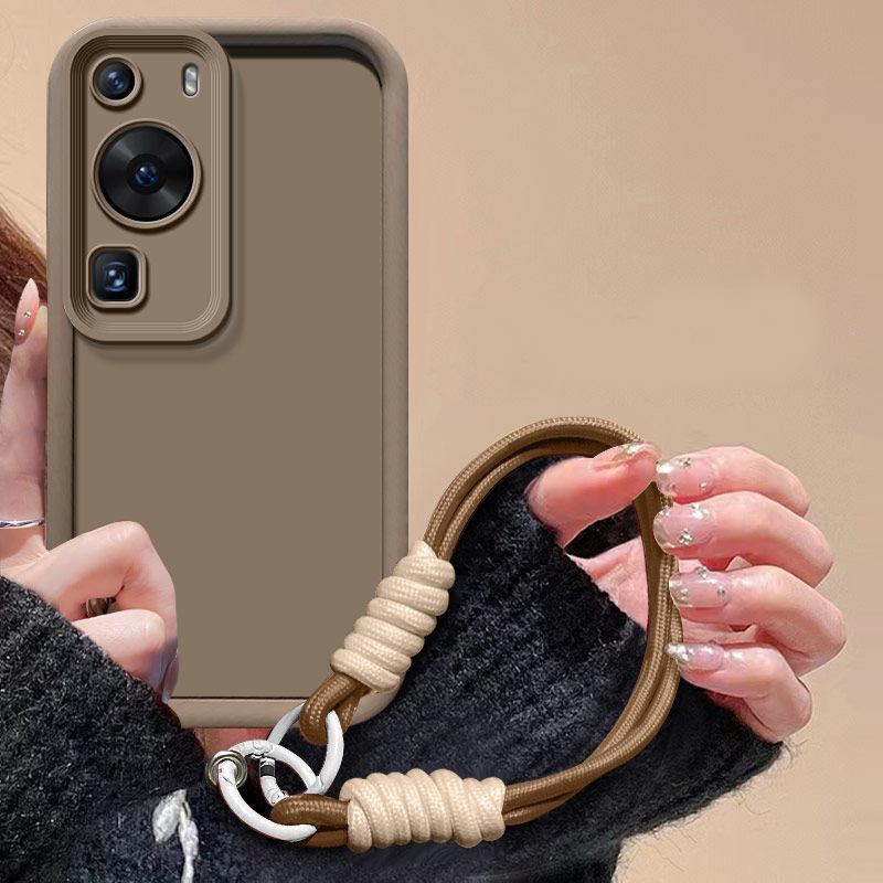 Für Huawei P60 Hülle Huawei P60 Pro MNA-AL00 MNA-LX9 Handyhülle Web-Lanyard Abdeckung Hautgefühl Schutz Stoßfeste Hülle