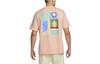 Nike T Shirts Men's Orange Pink Crew Neck Moderate Straight Fit DQ1859-800