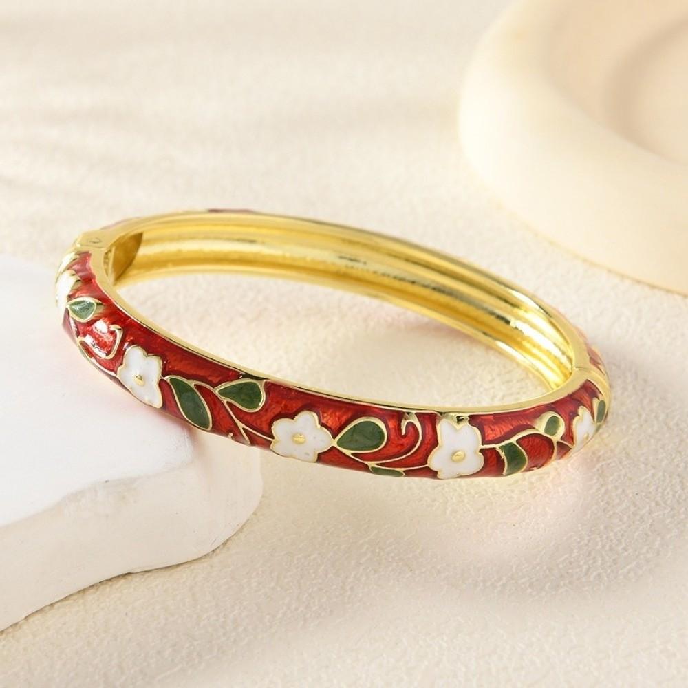 Zinc Zinc Zinc Alloy Enamel Bracelet Ethnic Dropped Glaze Bracelet Chinese Cloisonne Bangle  Traditional