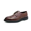 2024 Classic Brand Lace Up Leather Casual Shoes Thick Soled Wear-resistant Men's Brogue Shoes Trendy New Men's Business Shoes