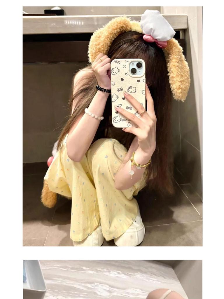 Women's 2024 Polka Dot High Waist Wide Leg Pants - Casual Summer Ice Silk