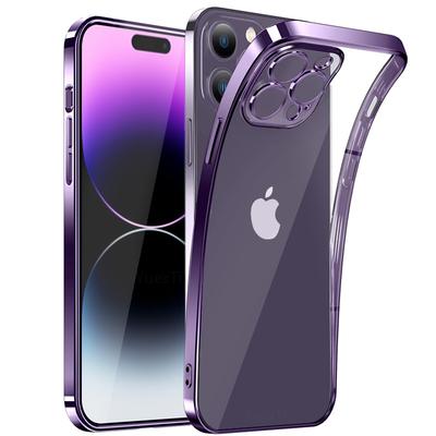 Coque de Luxe Transparente Pour iPhone 14 13 12 11 15 Pro Max Mini Carrée Silicone Souple X XR XS Max 8 7 Plus Coque Arrière Transparente