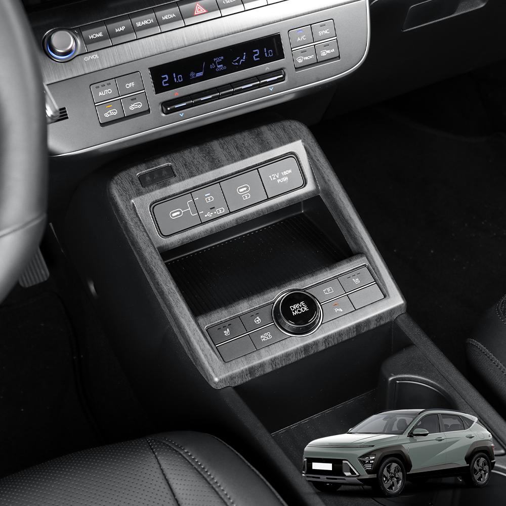 Wood Grain Center Console Gear Shift Panel Cover Trim For Hyundai Kona 2024 2025 Interior Accessories LHDGood product