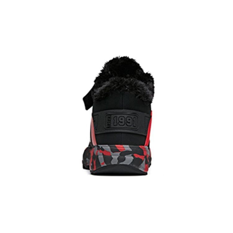 Anta Kids Velcro Non-Slip Wear-Resistant Warm Low-Top Running Shoes Kids sneaker Black Red 312046953-3