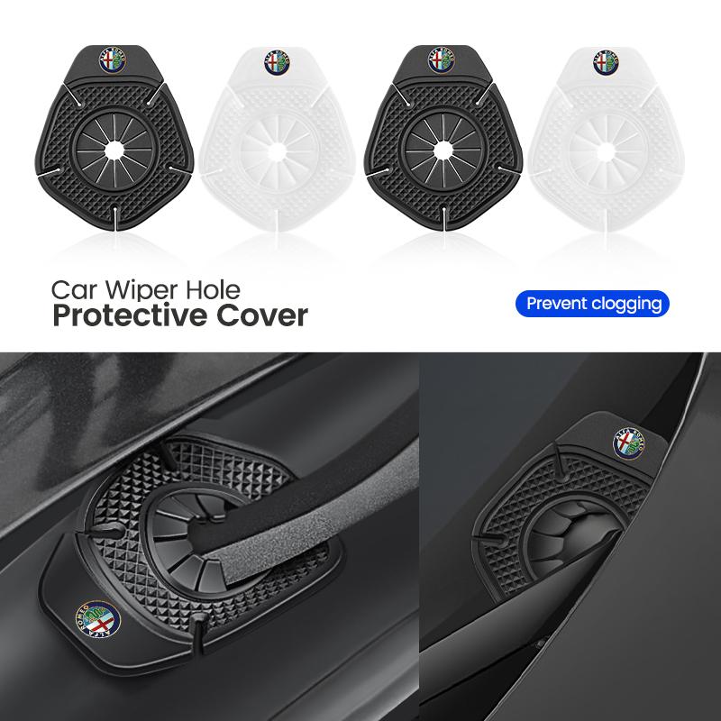 2Pcs Car Accessories Windshield Wiper Arm Bottom Hole Protective Cover For Alfa Romeo Giulietta Giulia GT Mito Brera Stelvio 156