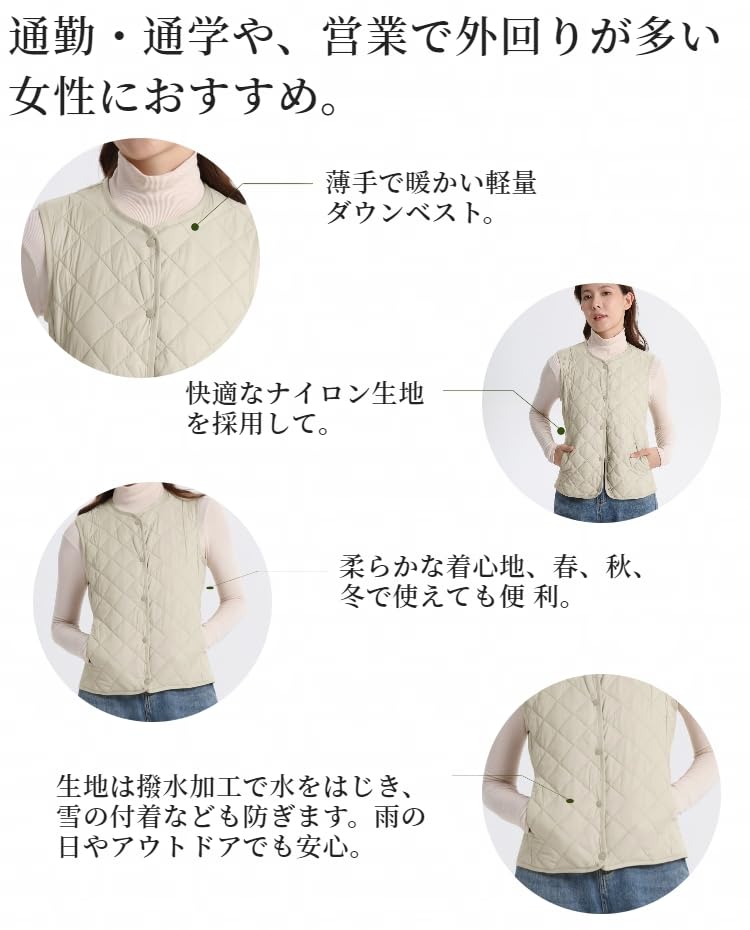 YAMANMAN Padded Down and Insulated Winter and Available in Plus Size 3L Women's Vest, Sleeveless, Lightweight, Cold-Proof, Windproof, Warm, Wear,