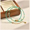 Beaded Choker Necklace for Women, 18K Gold Plated Boho Colorful Natural Stone Beads Chain Necklace stackable Handmade Jewelry