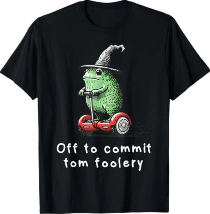 

Whimsical Frog Wizard Off to Commit Tom Foolery Frog Meme 100% Cotton T-shirt Mens Tees Top S
