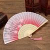 1ks - Vintage hedvábný skládací vějíř Čínské japonské umělecké řemesla Dárek Domácí dekorace Taneční ruční vějíř Bambusová dekorace místnosti Dřevěné vějíře