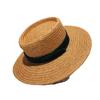 French Flat Top Hat Women's Summer Straw Hat Holiday Lafite Woven Beach Hat Internet celebrity Sunscreen Shade British Top Hat