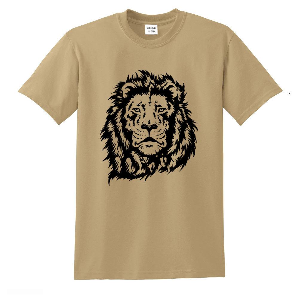 Lion print cool men t shirt mens 100 cotton short sleeve casual loose style tshirt oneck tshirt male man tee shirts