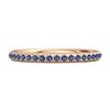 Blue Sapphire Round Eternity Ring - 925 Sterling Silver Rose Gold Vermeil
