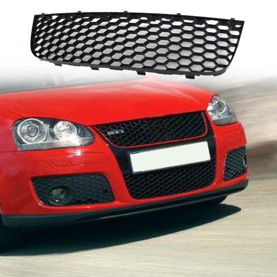 Center Grille Heat-resistant Anti-scratch Black Front Grill Replacement 1K0853677B for Golf 5-GTI 05-09