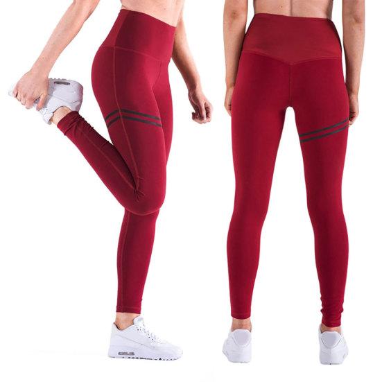 Sport Damen Einfarbige Mesh-Streifen Push-Up Leggings Schlanke Hohe Taille Yoga-Hose