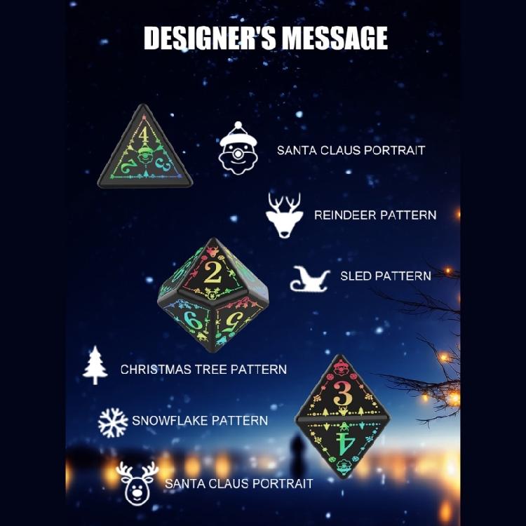 7 Pcs Rechargable Glowing Polyhedral Dices LED Light Electronic Dices Easy Use