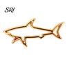 Electric Vehicle Decal Zinc Alloy Shark Car Sticker 3D Hollow Out Animal Non-fading for Side Creative Badge Motorcycle Vehicles Easy Stick