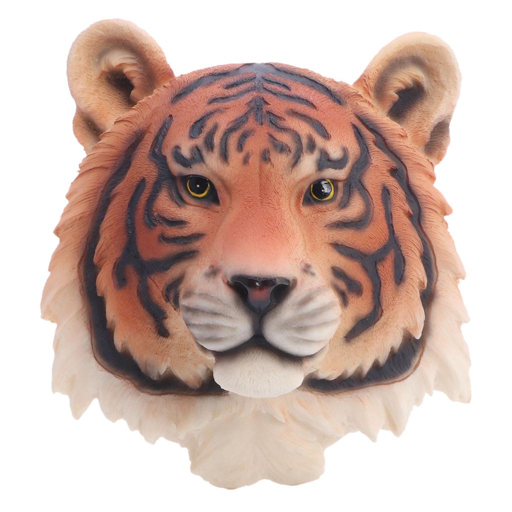 Wall Tiger Head Hanging Statues Hanging Lion Faux Ornament Sculpture Tiger Head Hanging