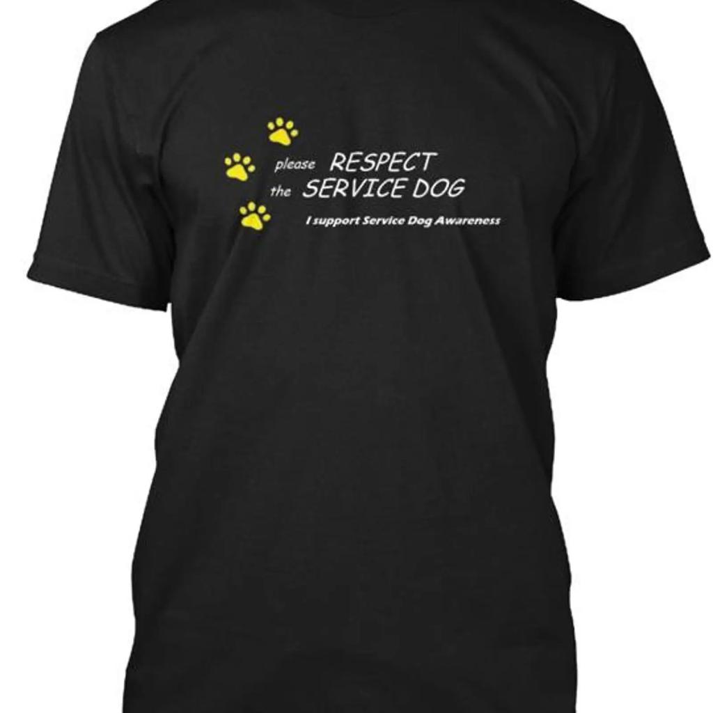 Camiseta Respect The Service Dog Awareness Hecha En Ee Uu Talla S A 5xl Vintage Versatile Soft Homme Slightly Unisex
