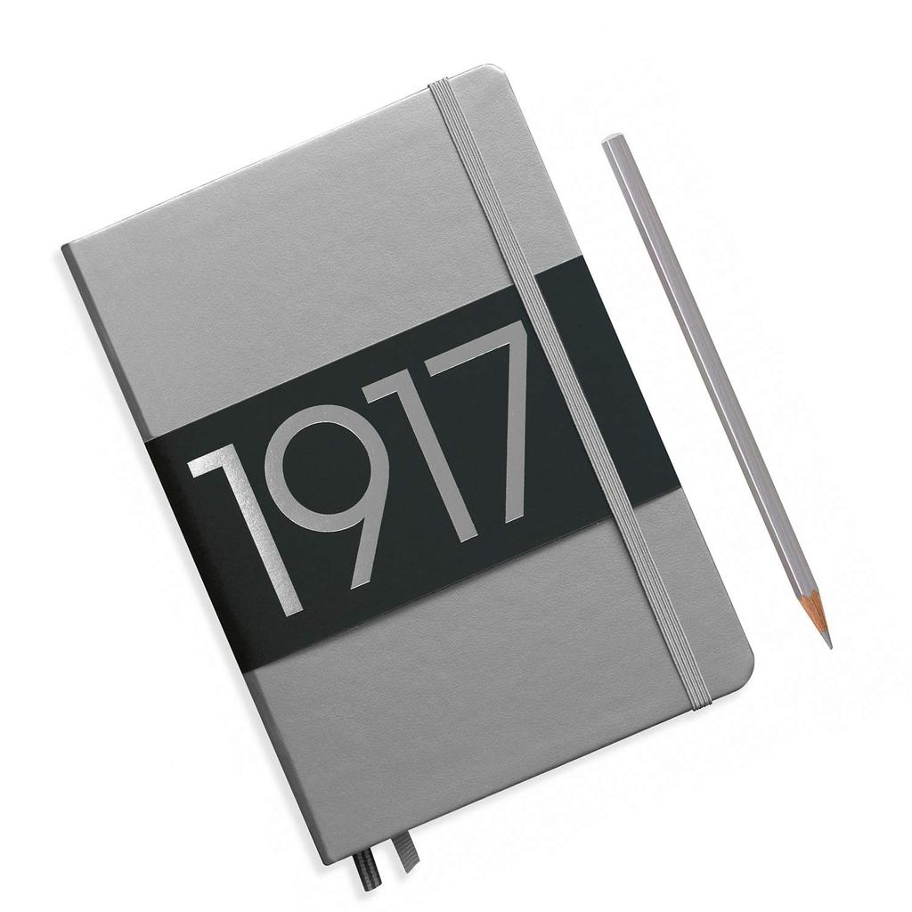 Leuchtturm A5 Notebook with Dotted Grid, Silver, 355678, Officially Imported