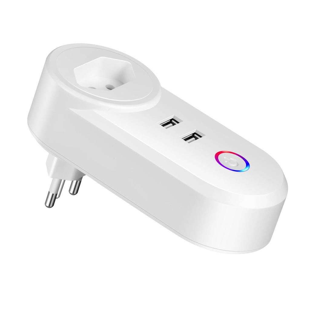 Graffiti WiFi Smart Socket with USB: Compatible with US, Brazilian, Australian, Israeli, and Italian Standards; Cross-border Timer Plug.