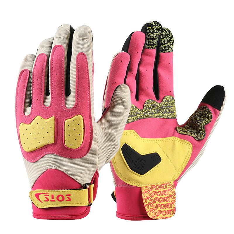 

Riding Gloves for Men Motorcycle Outdoor Motorcycle Sports Anti-slip Touch Screen Wear Resistant Shock Absorbing Full Finger Fitness Gloves average size