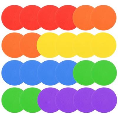 PATIKIL 24-Piece 4" Poly Spot Markers with Non-Slip Rubber Floor Dots and Storage Bag for Sports Training, Flat Agility Cones, Basketballs, Footballs,